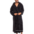 mens hooded fleece bathrobe full length microfiber robe